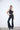 silk sculpt Foldover Flare Pant — Black