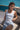 Airbrushed Double Layer Sculpt Bra Tank — Sky Blue Metallic Logo